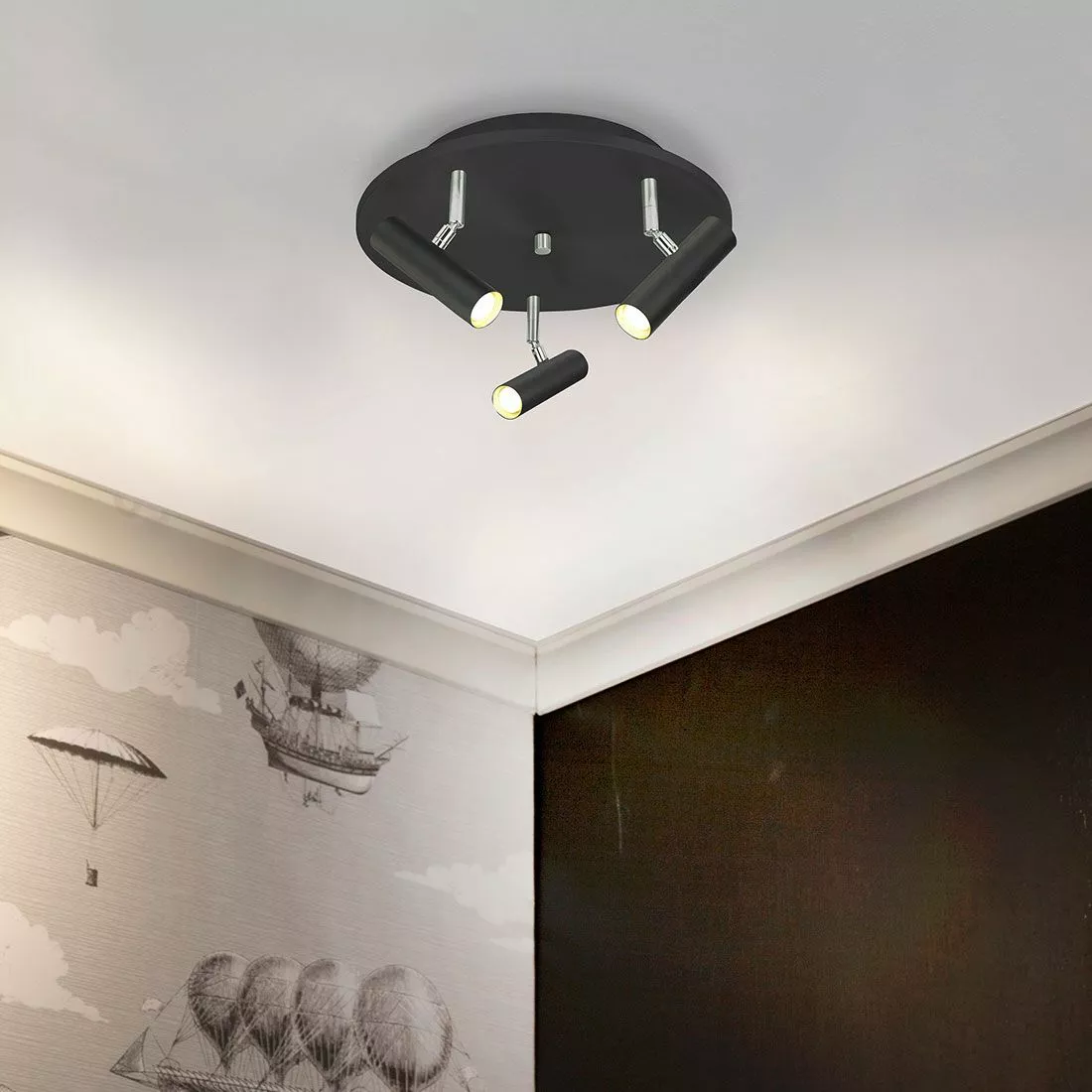 Aneta Lighting Artic Takspotlight 3:a 30cm Svart 2 Aneta Lighting Artic Takspotlight 3:a 30cm Svart - Bild 2