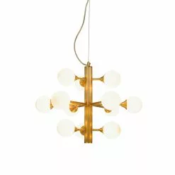 Aneta Lighting Cosmos Taklampa 52cm 12-arm Mässing/Vit