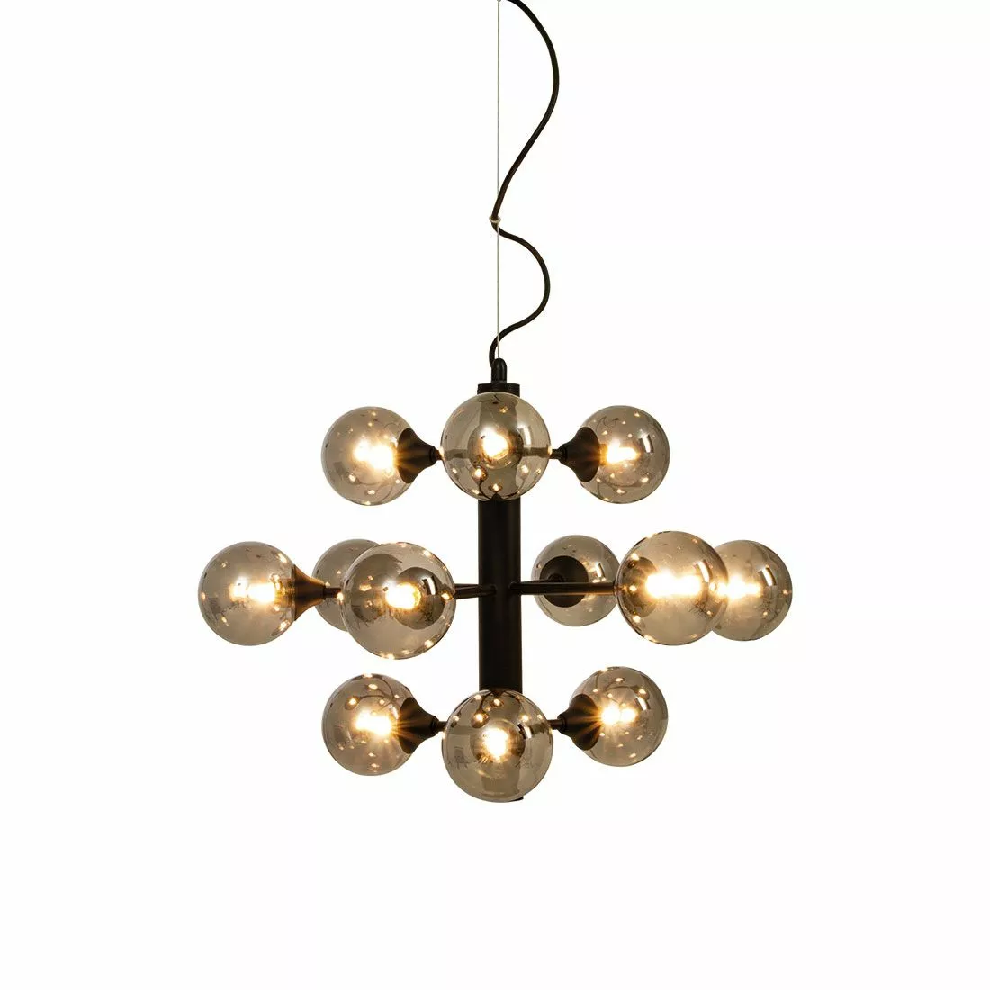 Aneta Lighting Cosmos Taklampa 52cm 12-arm Svart/Rök 1 Aneta Lighting Cosmos Taklampa 52cm 12-arm Svart/Rök