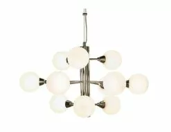 Aneta Lighting Fidelio Krom/Opal 50cm Taklampa