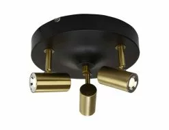 Aneta Lighting Gusto Svart/Mässing Led/Dimmer 3:a Rund Spotlight