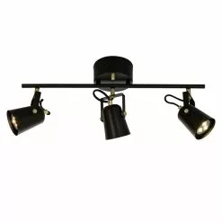 Aneta Lighting Metz Takspot 3:a Rak Svart /Matt Mässing