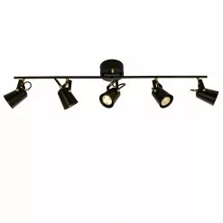 Aneta Lighting Metz Takspot Rak 5:a Svart/Matt Mässing