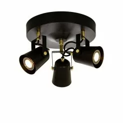 Aneta Lighting Metz Takspot Rondell Svart/Matt Mässing