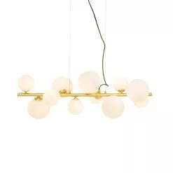 Aneta Lighting Molekyl Taklampa 85cm Matt Mässing/Vit