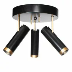 By Rydens Puls Takspot 3-låg Matt Svart 30cm