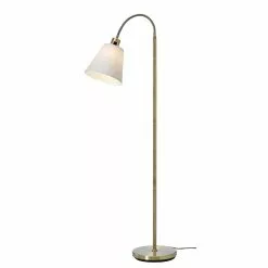Cottex Solo Golvlampa Antik Med Vit Och Svart Skärm 130cm