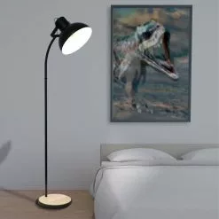 EGLO Lubenham Golvlampa Svart/Trä 160cm -Taklampor affär eglo lubenham golvlampa svarttra 160cm 3