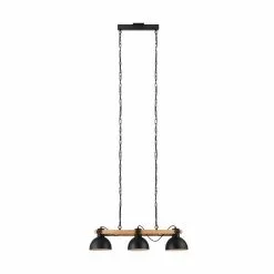 EGLO Lubenham Taklampa 3 Svart/Trä