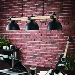 EGLO Lubenham Taklampa 3 Svart/Trä -Taklampor affär eglo lubenham taklampa 3 svarttra 4