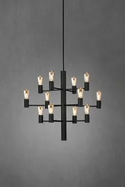 Herstal Manola Svart 12-Arm Dimbar Led Taklampa