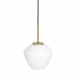 Konsthantverk DK Taklampa Råmässing/Opal Matt