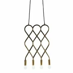 Konsthantverk Eld Taklampa 4-Låg Råmässing