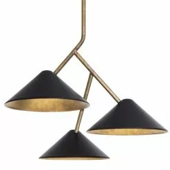 Konsthantverk Grenverk Taklampa 3-Låg Svart