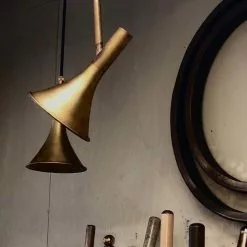 Konsthantverk Megafon Taklampa Vinkel Råmässing -Taklampor affär konsthantverk megafon taklampa vinkel ramassing 2