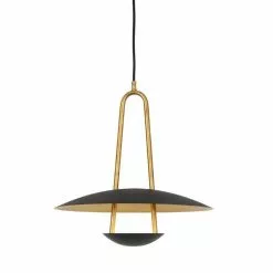 Konsthantverk Satellit Taklampa Svart/Råmässing 40cm