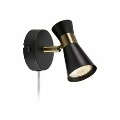 Markslöjd Folie Väggalampa Svart/Mässing 11cm