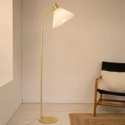 Markslöjd Mira Golvlampa Mässing/Vit 145cm -Taklampor affär markslojd mira golvlampa massingvit 145cm 2