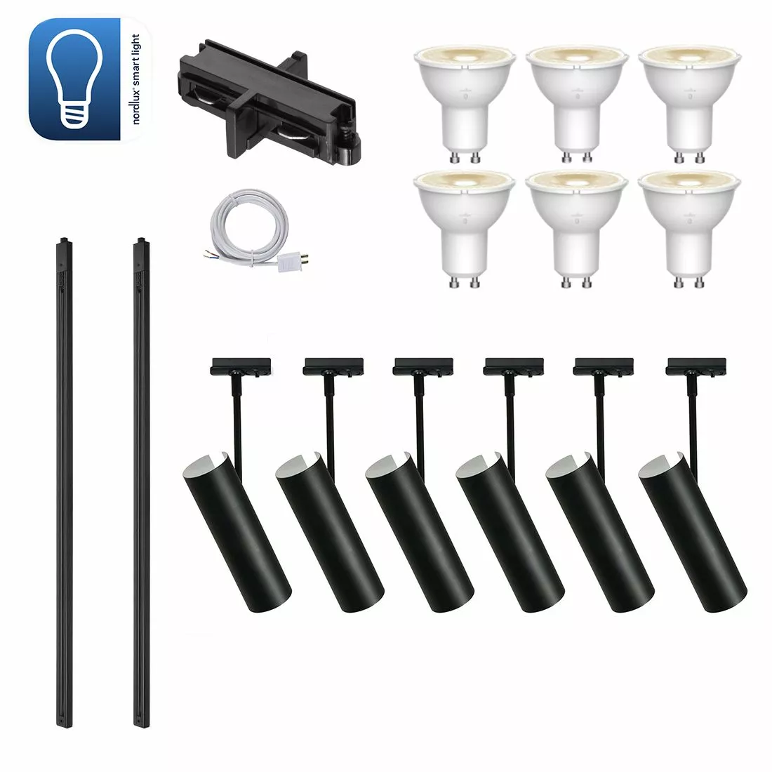 Nordlux Mib 6 Smart Skensystem Stort Svart 200cm 1 Nordlux Mib 6 Smart Skensystem Stort Svart 200cm