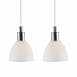 Nordlux Ray 2x Pendel Opalvit/krom