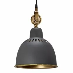 PR Home Cleveland Grå/Mässing 23Cm Taklampa